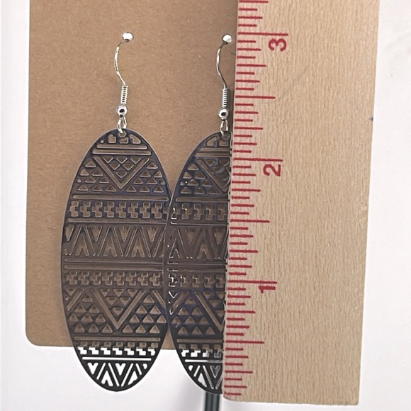 Delicate Brass Dangle Earrings - Picture 2 of 2